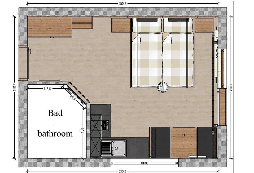 バルコニー付きスタンダードステューディオ, Haus Moosbrugger