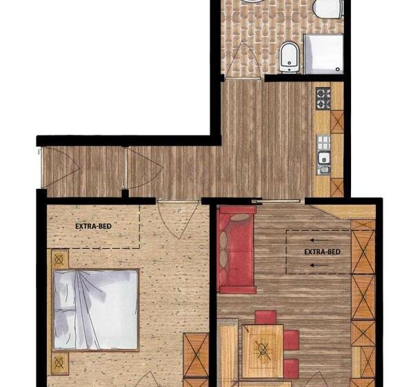 １階の１ベッドルームアパートメント, Residence Costa Burjada