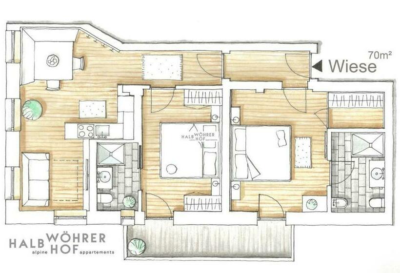 شقة غرفتين, Halbwöhrerhof