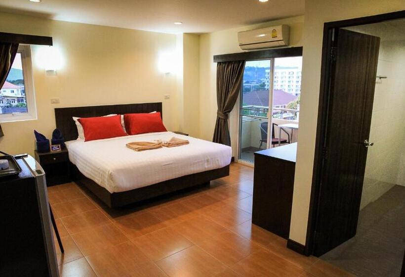 חדר סטנדרט נוף לים עם מרפסת, Sky Villa Hua Hin Guesthouse   Adults Only