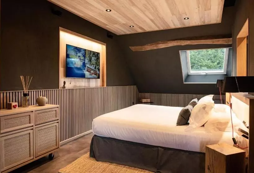 キングサイズベッドのデラックススイート, Le Domaine Des Prés Verts Suites & Chambres Avec Jacuzzi Privatif