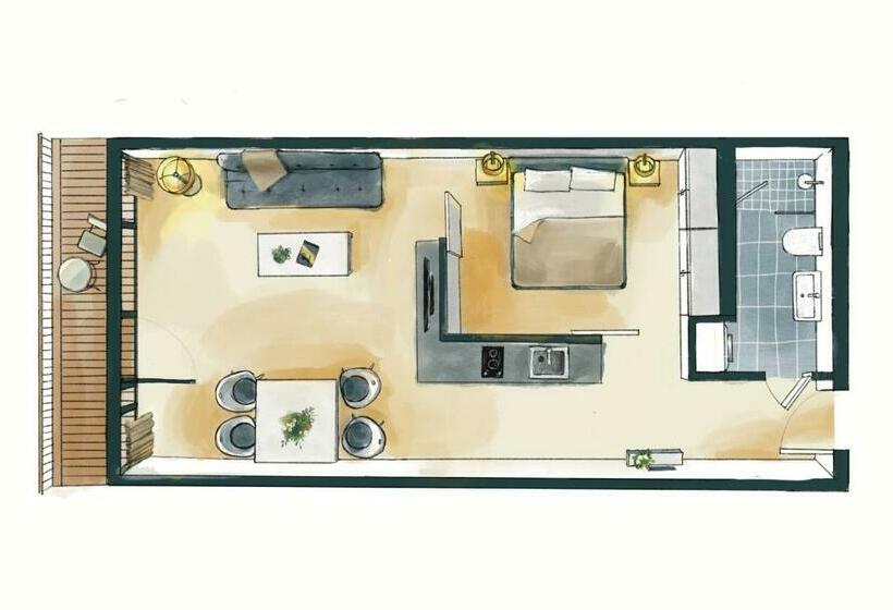 带1个卧室的公寓, Waveboard Hotel & Boardinghouse