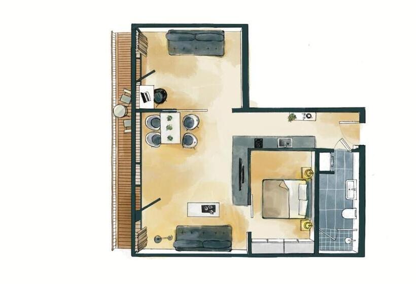 1 Bedroom Apartment Lake View, Waveboard Hotel & Boardinghouse