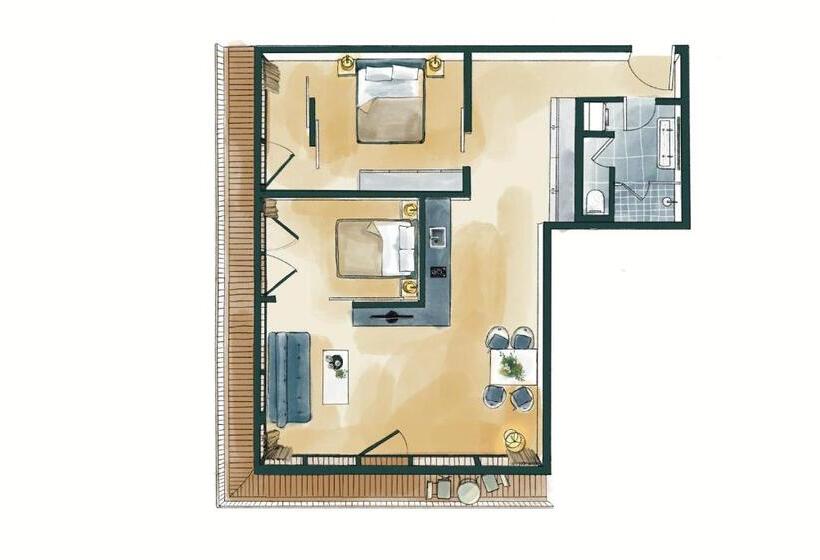 1 Bedroom Apartment Lake View, Waveboard Hotel & Boardinghouse