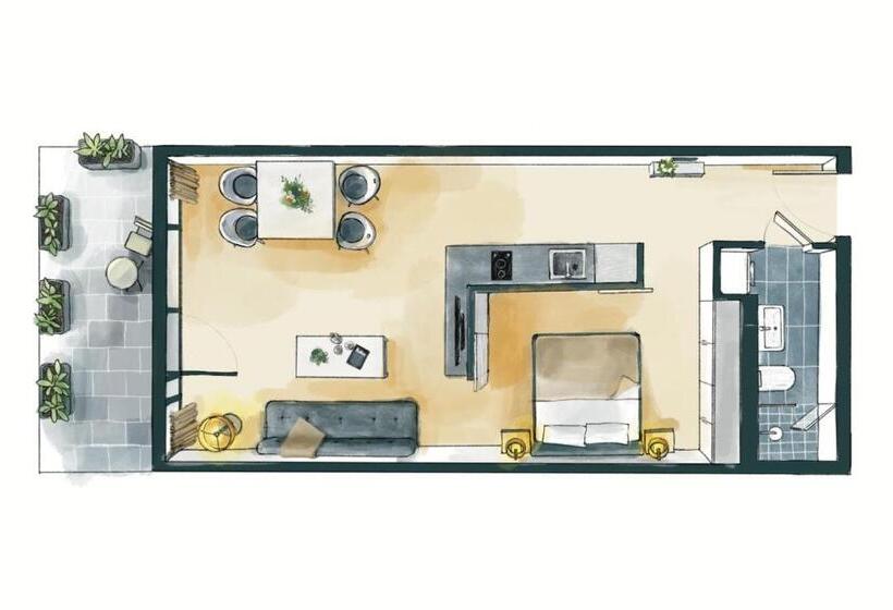 低层单卧公寓, Waveboard Hotel & Boardinghouse