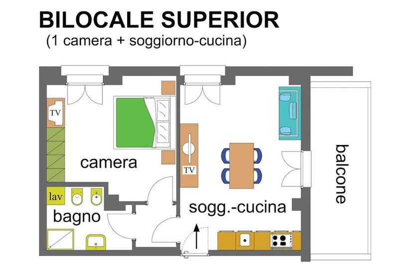 דירת חדר סופריור, Residence I Delfini