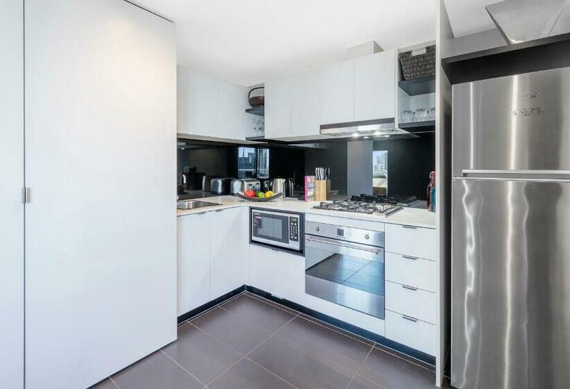 דירת שני חדרים עם מרפת, Aura On Flinders Serviced Apartments