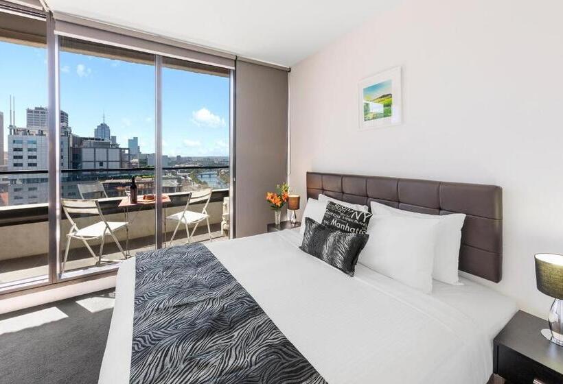 דירת שני חדרים עם מרפת, Aura On Flinders Serviced Apartments