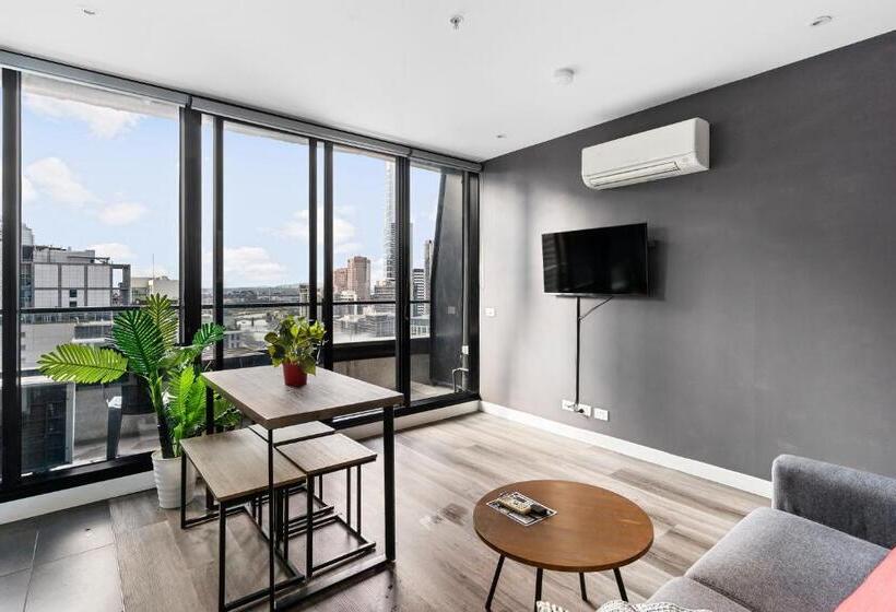 דירת חדר סופריור, Aura On Flinders Serviced Apartments