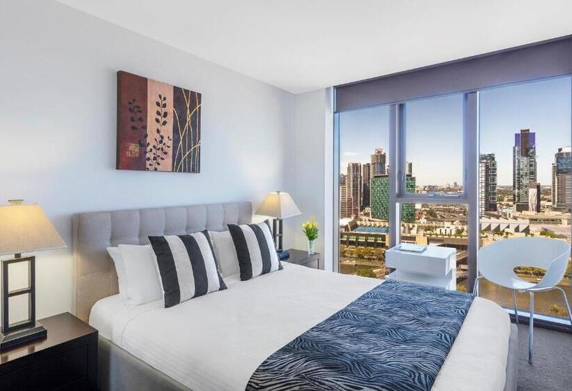 דירת שני חדרים עם מרפת, Aura On Flinders Serviced Apartments