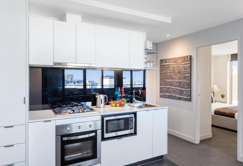 דירת שני חדרים עם מרפת, Aura On Flinders Serviced Apartments