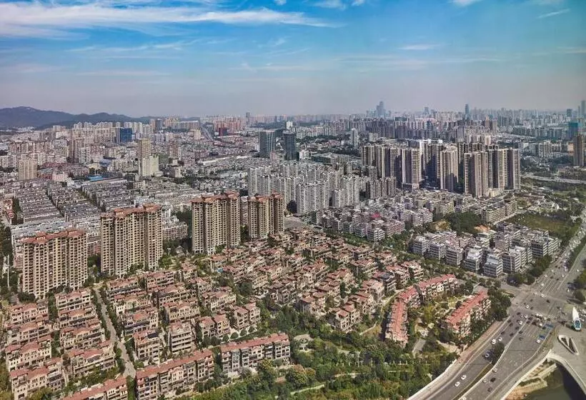 キングサイズベッドのデラックスルーム, Meixi Lake Hotel, A Luxury Collection Hotel, Changsha