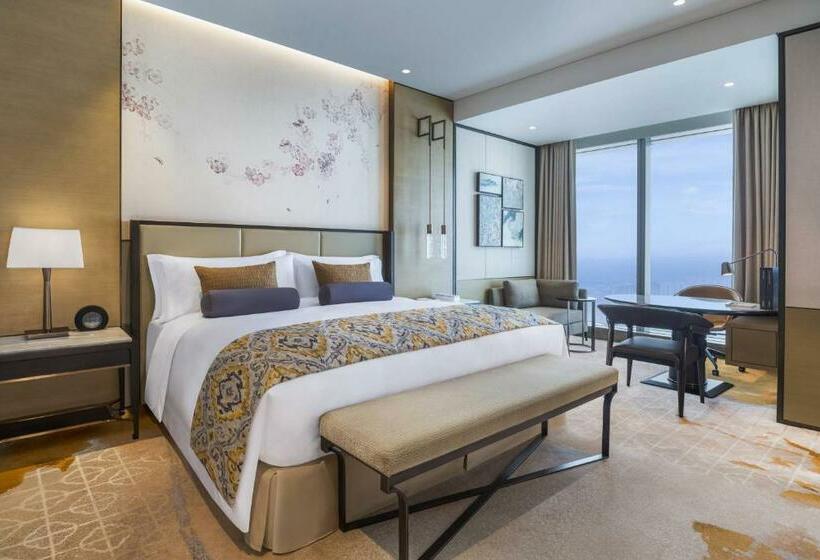 キングサイズベッド、シティビューデラックスルーム, Meixi Lake Hotel, A Luxury Collection Hotel, Changsha