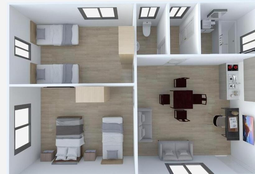 带2个卧室的公寓, Arena Lodge