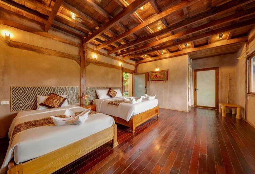 اتاق خانوادگی با چشم‌انداز کوه, Mai Chau Onsen Retreat