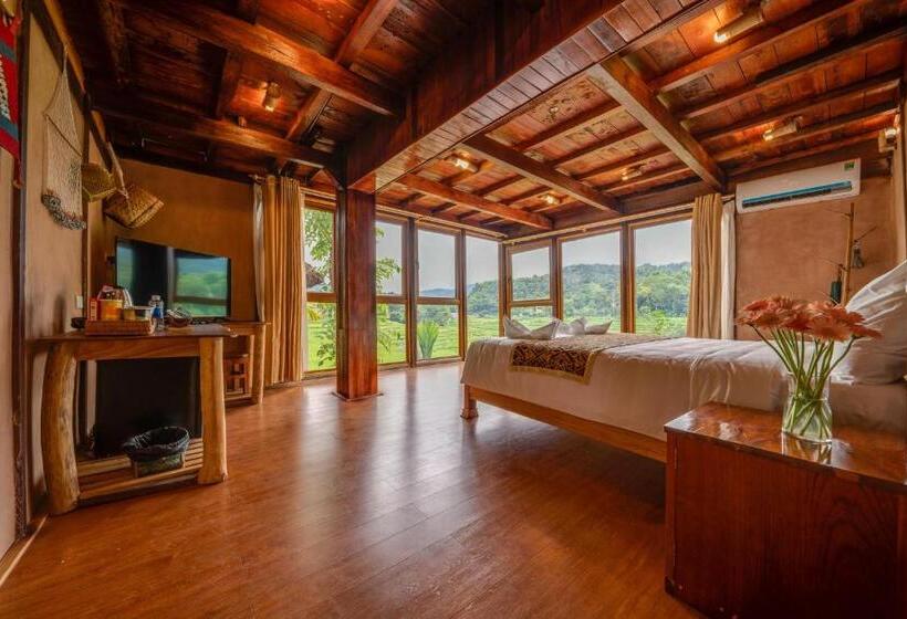 اتاق خانوادگی با چشم‌انداز کوه, Mai Chau Onsen Retreat