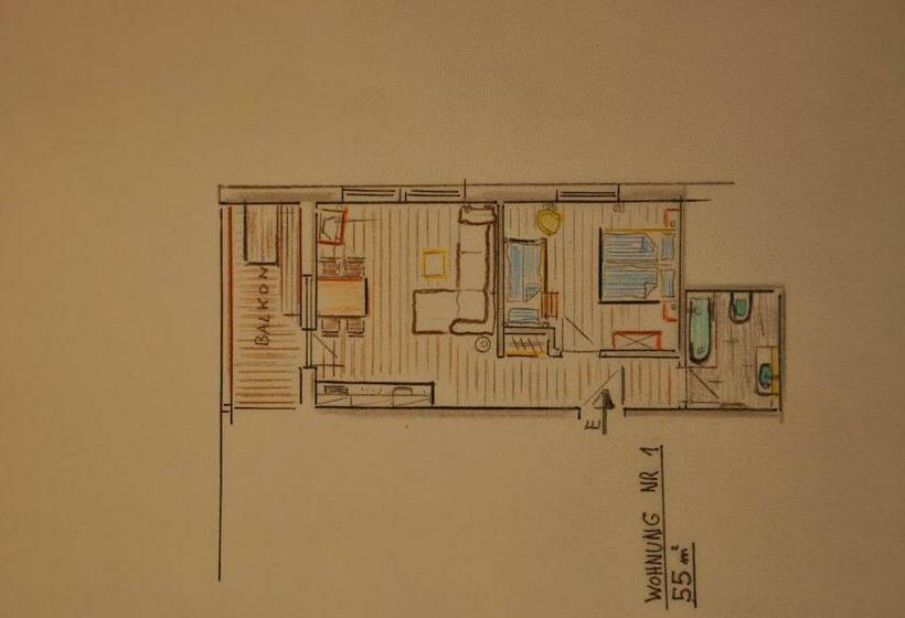 شقة غرفة نوم واحدة مزودة بشُرفة, Villa Natur