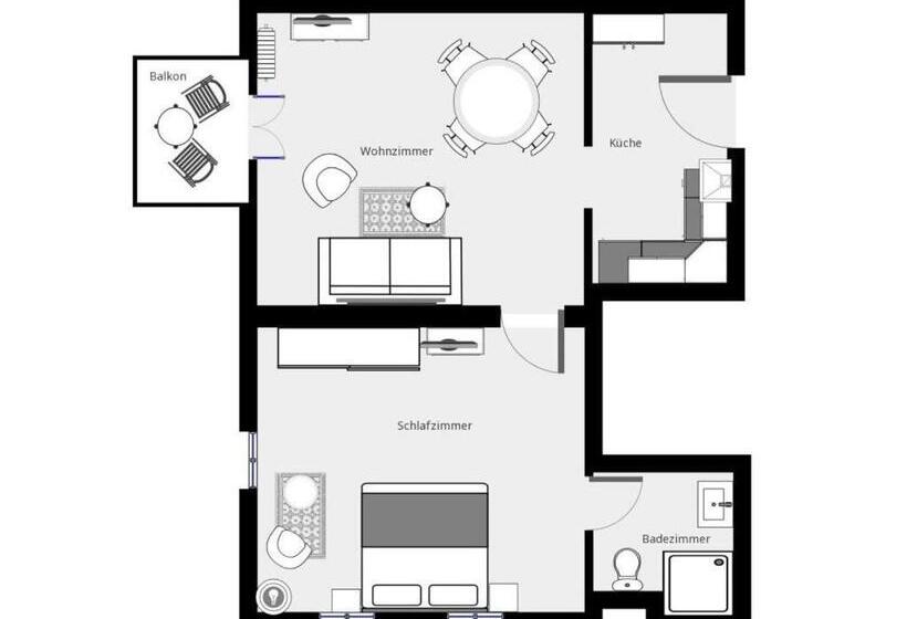 آپارتمان 1 خوابه با بالکن, Ohlerich Speicher App_ 22