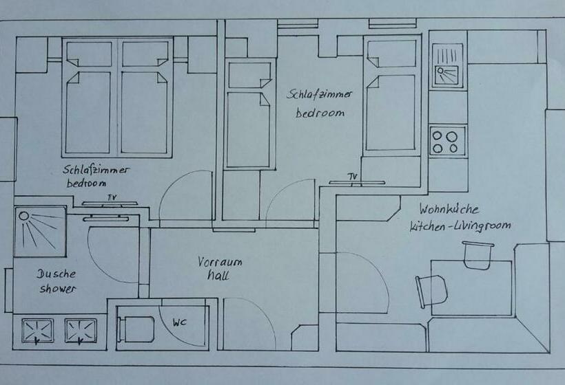 带2个卧室的公寓, Haus Jehle