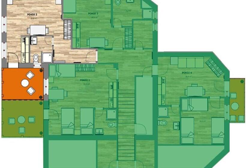 غرفة قياسية مزوَّدة بشُرفة, Penzion Bystřička