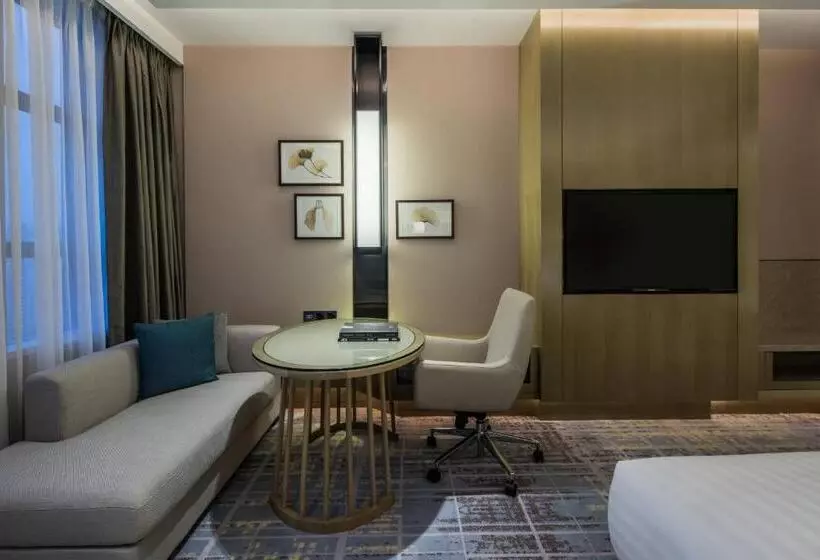 キングサイズベッドのデラックスルーム, Chengdu Marriott Hotel Financial Centre
