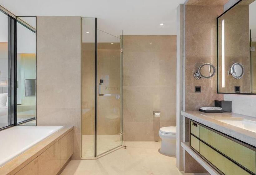 キングサイズベッドのデラックスルーム, Chengdu Marriott Hotel Financial Centre