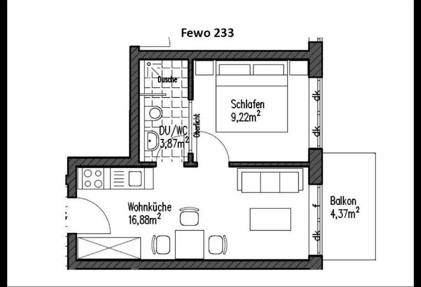 １ベッドルームアパートメント, Gastehaus Und Fewo Lamm Garni