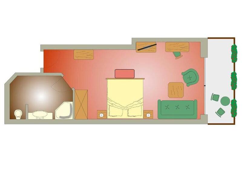 标准工作室带阳台, Landhotel Berghof