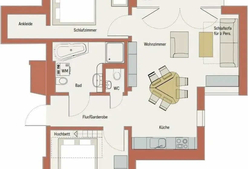 ２ベッドルームアパートメント, Familienhotel Weimar Mit Ferienwohnungen