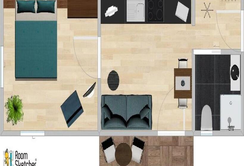 バルコニー付き1ベッドルームアパートメント, Gästehaus Seeklause