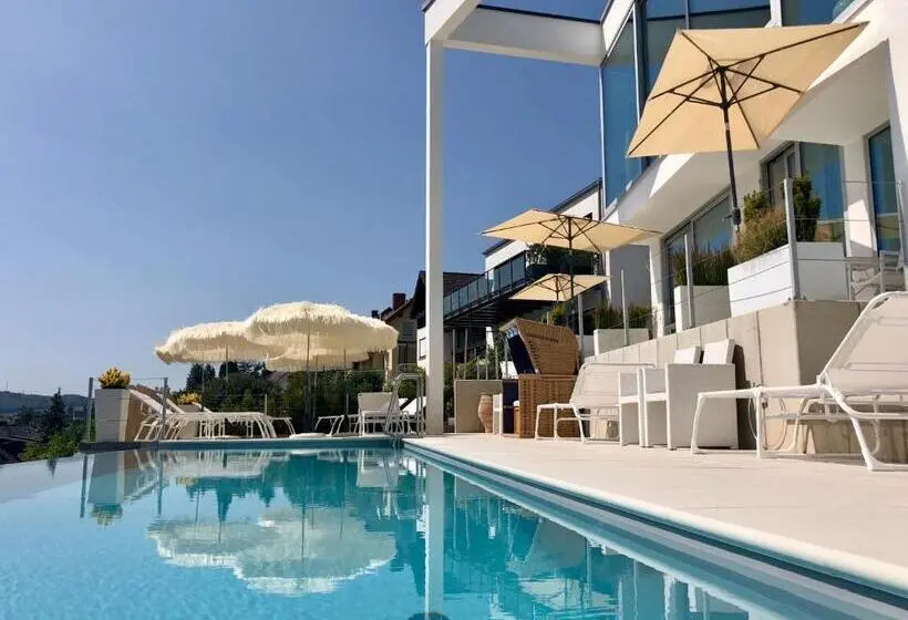 デラックス1ベッドルームアパートメント、プールビュー, Weingut Aparthotel Olinger