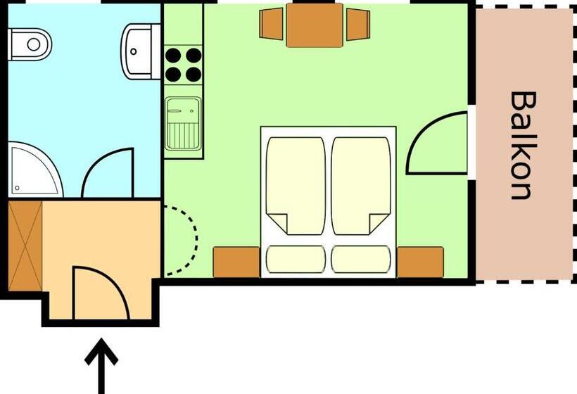 شقة غرفة نوم واحدة مزودة بشُرفة, Valerie