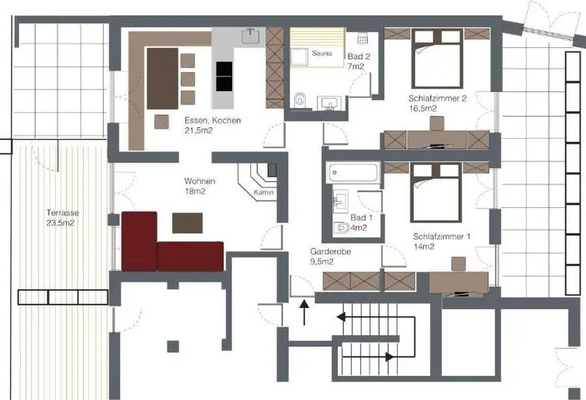 2ベッドルームアパートメント, Bühlhof Appartements