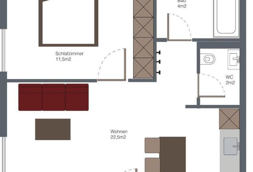 Апартаменты 1 Спальня, Bühlhof Appartements