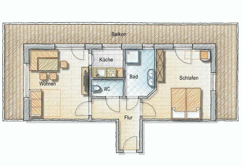 침실 1개 아파트, Posers Bergwelt B&b