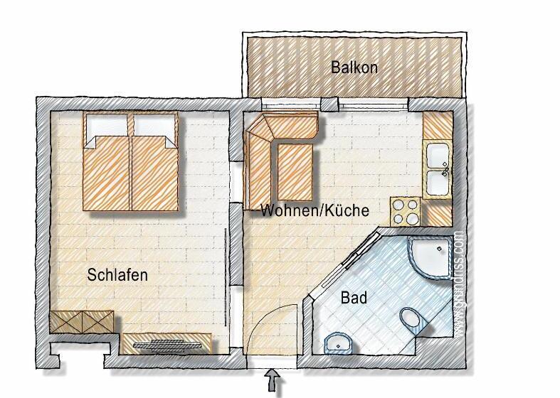 آپارتمان عادی 1 خوابه, Posers Bergwelt B&b