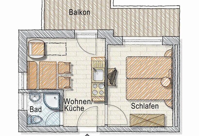 침실 1개 가든 전망 아파트, Posers Bergwelt B&b