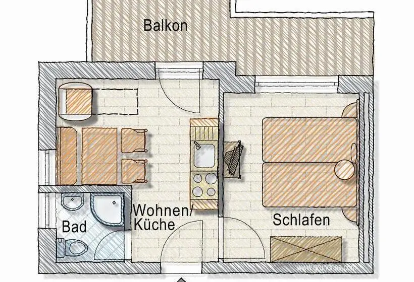 庭の見える１ベッドルームアパートメント, Posers Bergwelt B&b