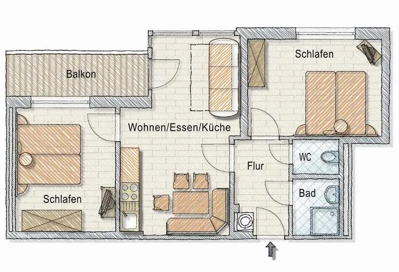 ２ベッドルームアパートメント, Posers Bergwelt B&b