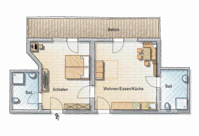 침실 1개 아파트, Posers Bergwelt B&b