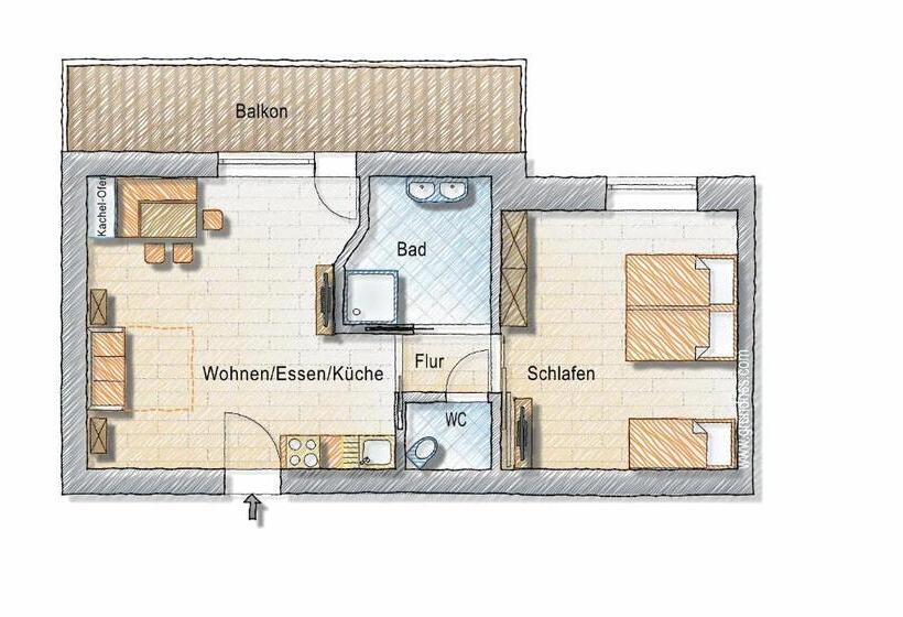 آپارتمان 1 خوابه, Posers Bergwelt B&b