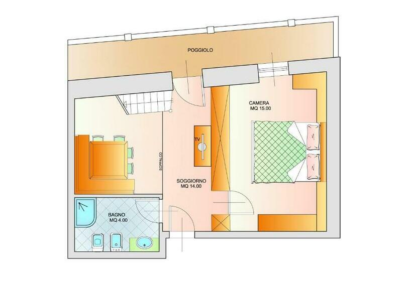 סוויטה עם מרפסת, Post Hotel Moena