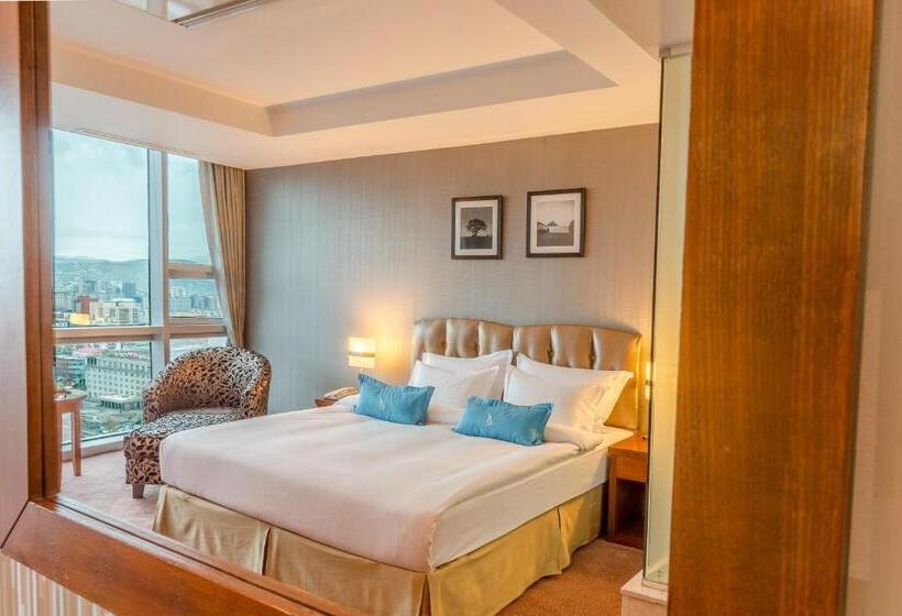 اتاق دلوکس با تخت کینگ و چشم‌انداز شهر, The Blue Sky Hotel And Tower