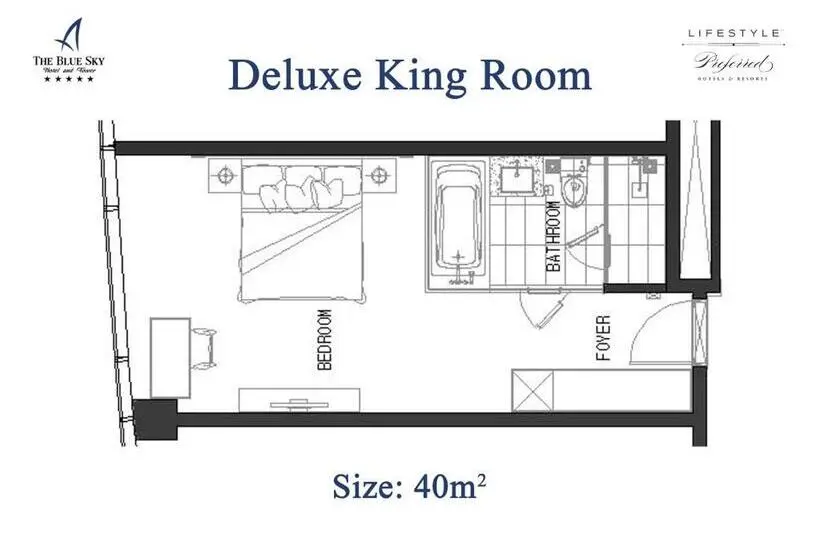 اتاق دلوکس با تخت کینگ و چشم‌انداز شهر, The Blue Sky Hotel And Tower