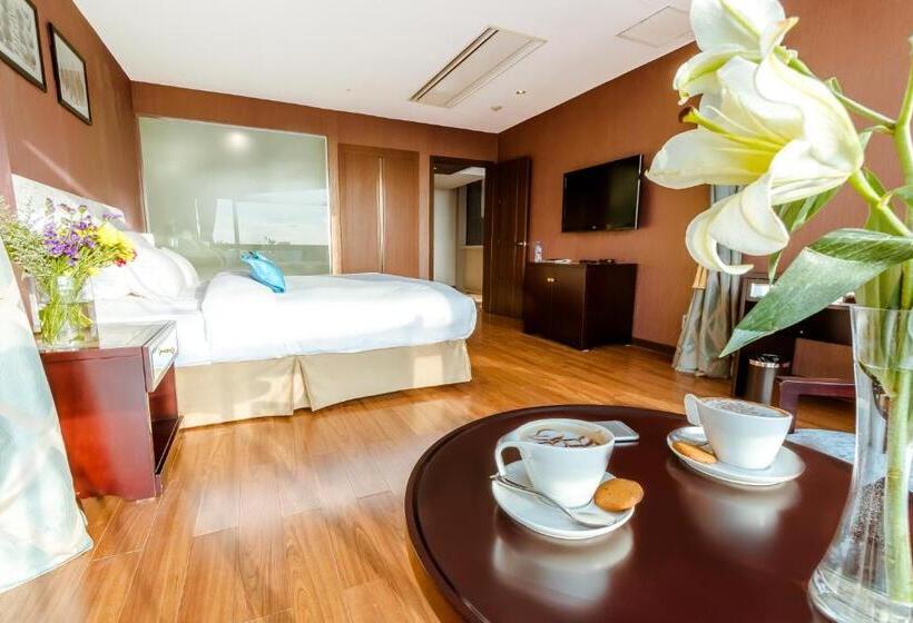 اتاق دلوکس با تخت کینگ و چشم‌انداز شهر, The Blue Sky Hotel And Tower