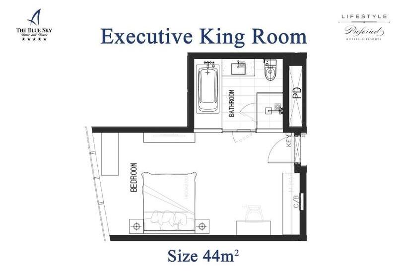 اتاق اجرایی با تخت بزرگ, The Blue Sky Hotel And Tower