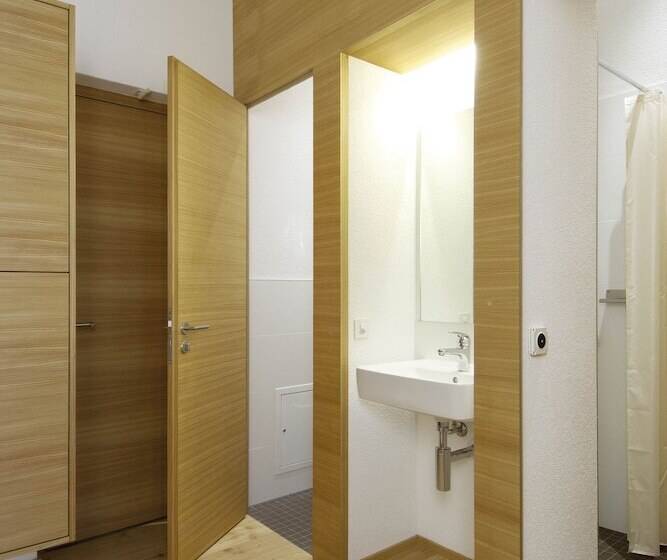 חדר סטנדרטי לארבעה עם חדר אמבטיה משותף, Scuol Youth Hostel