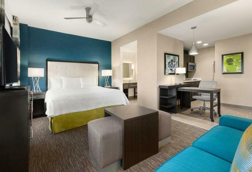 带大床的标准工作室, Homewood Suites By Hilton Charlotte/southpark
