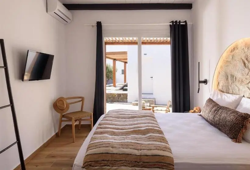 Huoneisto 1 Makuuhuone Allasnäkymä, Olive Mykonos Villas