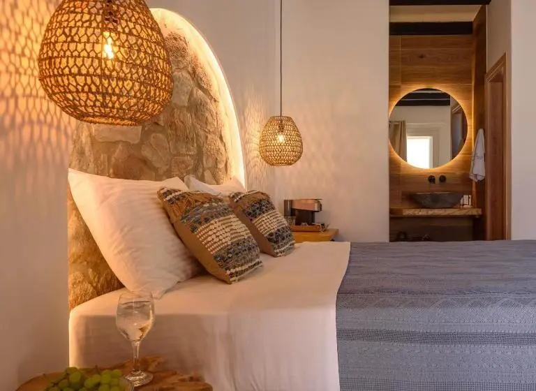 Huoneisto 1 Makuuhuone Allasnäkymä, Olive Mykonos Villas